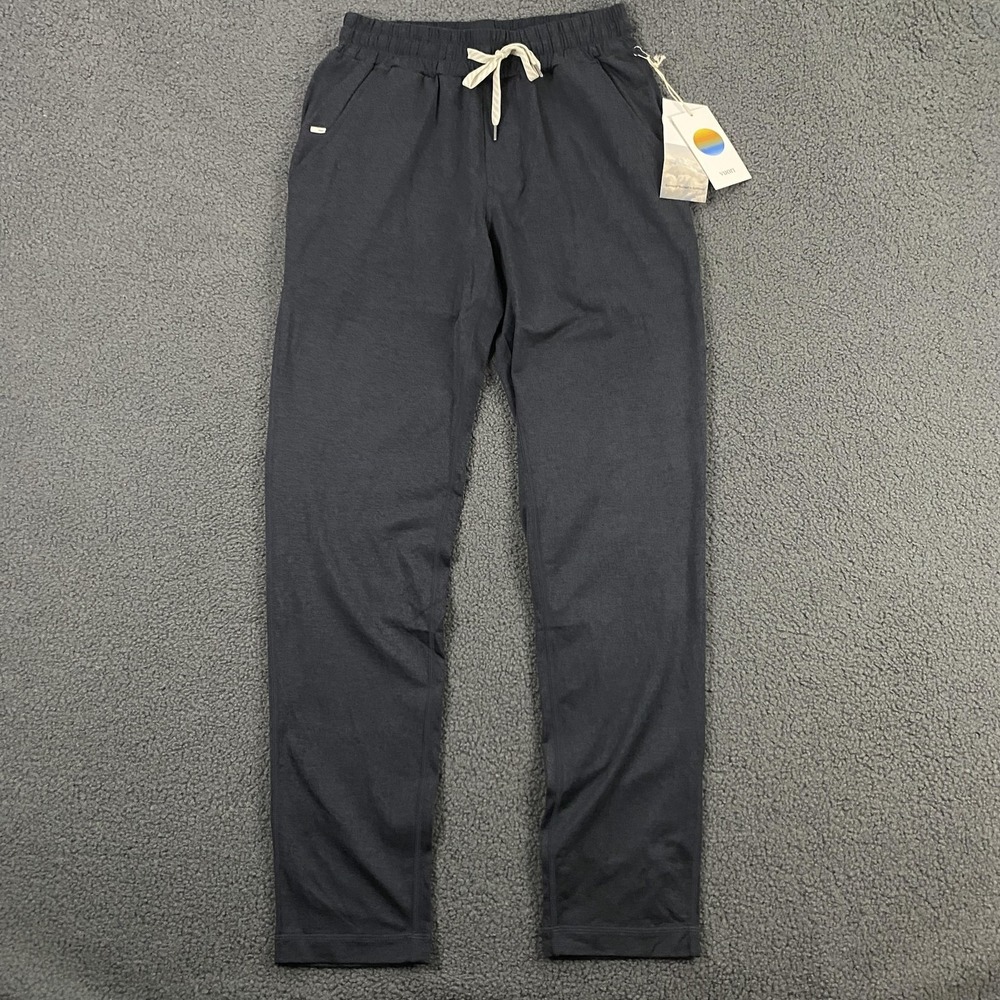 Vuori Ponto Performance Pants Mens Small Midnight Heather Blue Jogger Sweatpants